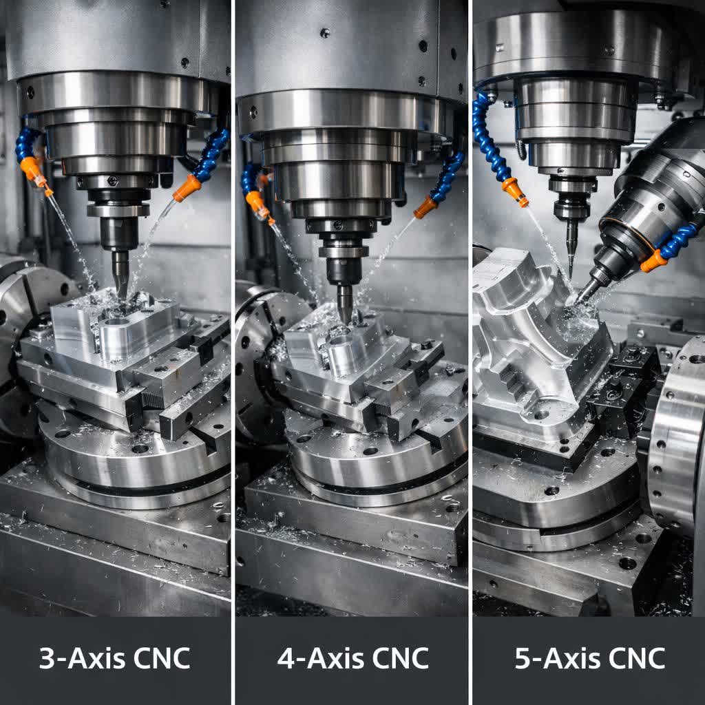 تفاوت دستگاه‌های CNC سه محور، چهار محور و پنج محور