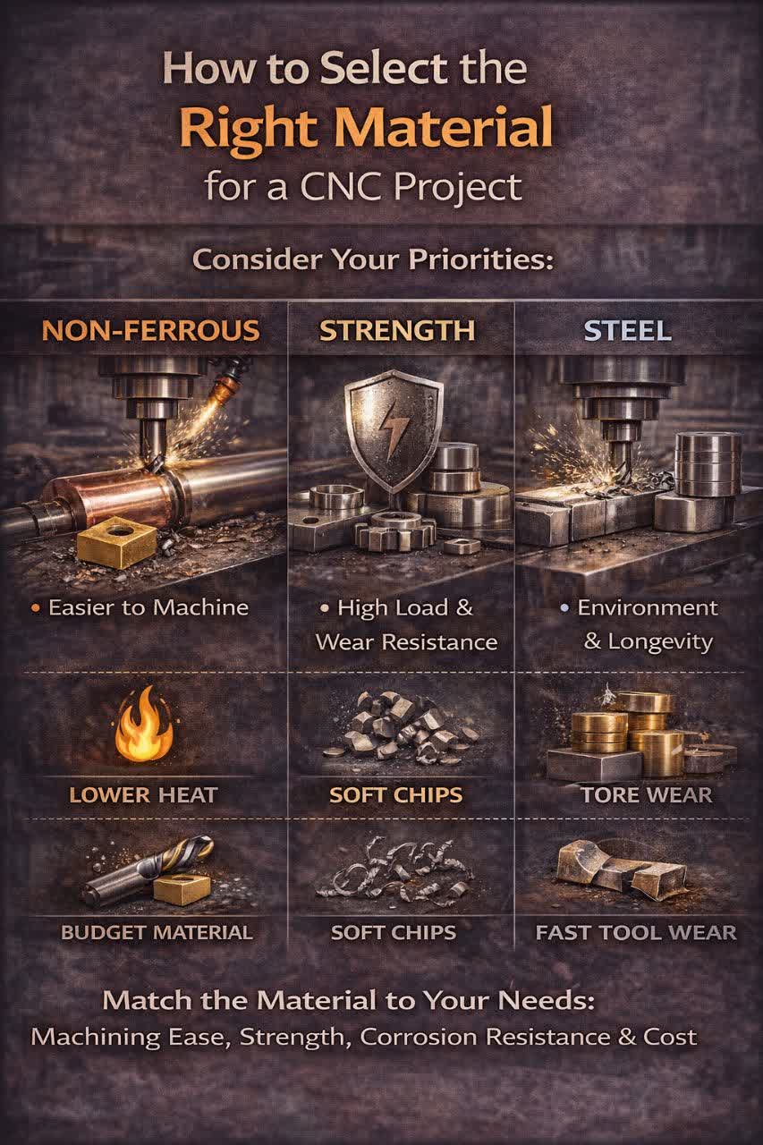 چگونه متریال مناسب پروژه CNC را انتخاب کنیم؟ راهنمای مهندسی و کاربردی