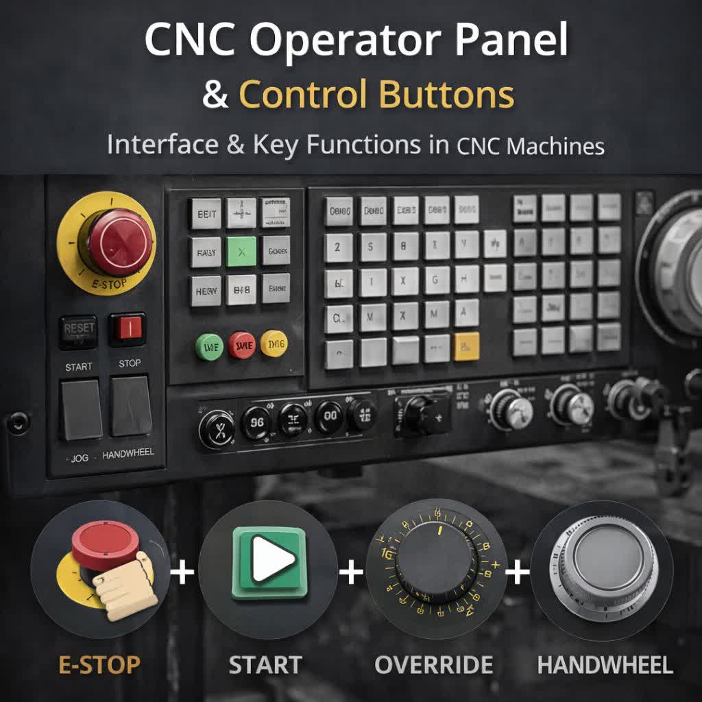 پنل اپراتوری و کلیدهای کنترلی دستگاه CNC فلز (راهنمای کامل از مبتدی تا استادکار)