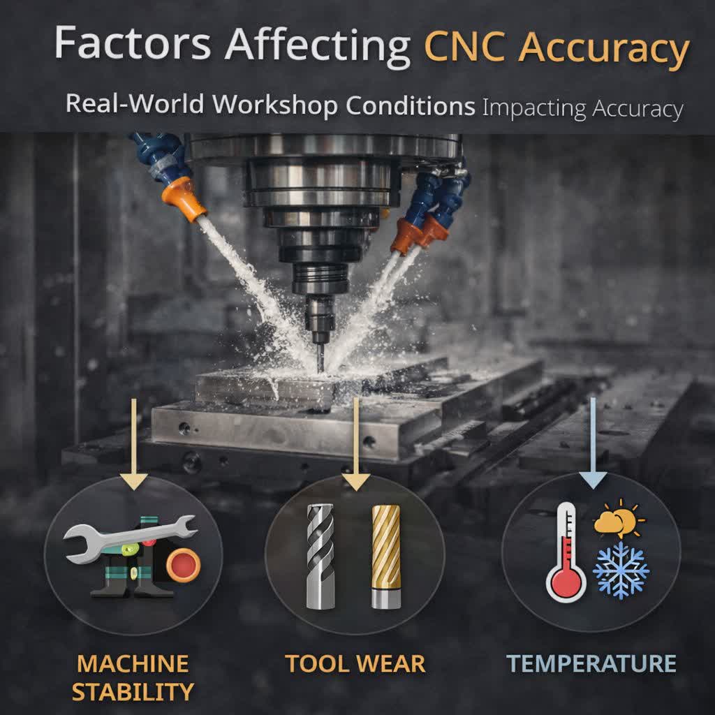 عوامل مؤثر بر دقت دستگاه CNC در شرایط واقعی کارگاه