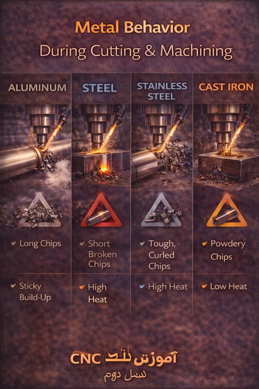 رفتار فلزات هنگام برش و ماشینکاری