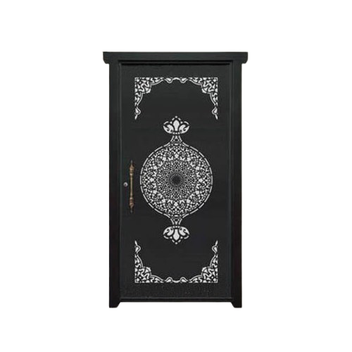 درب فلزی CNC تک لنگه نفر مدل SS51 – طرح مینیمال با طرح اسلیمی