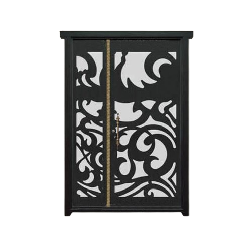 درب فلزی لیزری یک و نیم لنگه مدل HS31 طرح اسلیمی مدرن