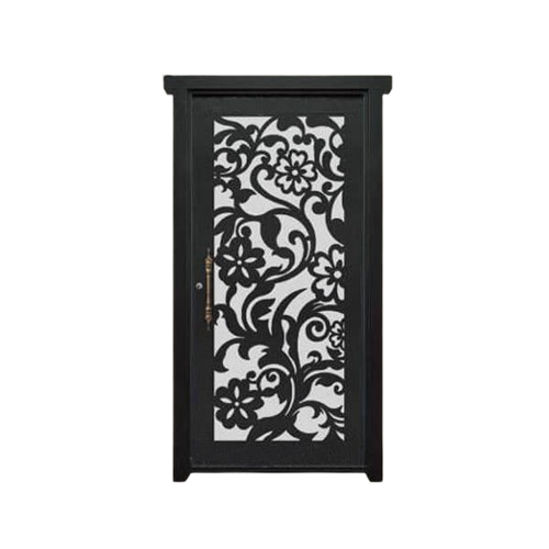 درب CNC تک‌لنگه نفر مدل SS36 طرح گل و برگ