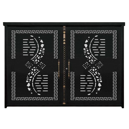 درب پارکینگی CNC مدل DS6 – طرح کلاسیک هندسی با قاب یونانی