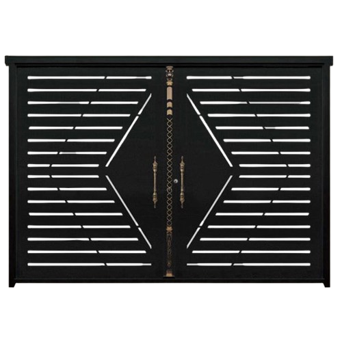 درب پارکینگی CNC مدل DS4 – طرح مدرن هندسی با خطوط افقی