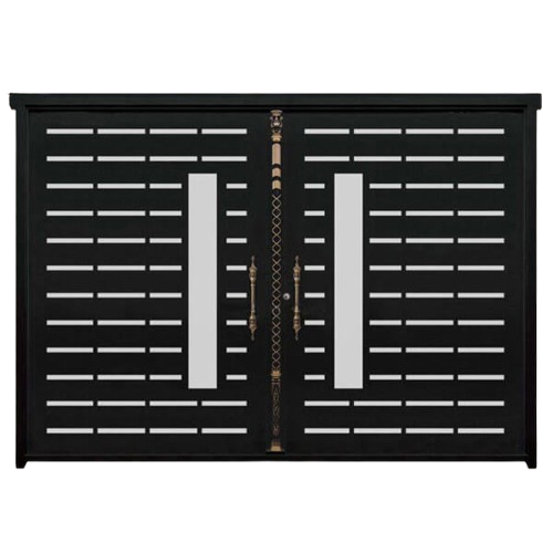 درب پارکینگی CNC مدل DS12 – طراحی مدرن با خطوط افقی و المان عمودی شاخص