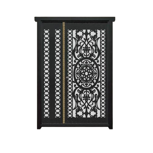 درب CNC فلزی یک و نیم لنگه مدل HS19 | طرح کلاسیک سلطنتی با برش لیزری