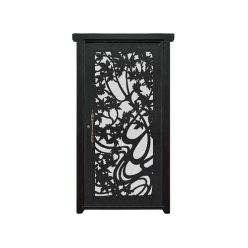 درب فلزی CNC تک لنگه مدل SS25 – طرح درخت زیبا