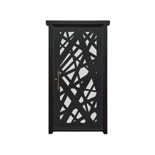 درب فلزی CNC تک لنگه نفر مدل SS63 – طرح مدرن با قاب خاص و خطوط مینیمال