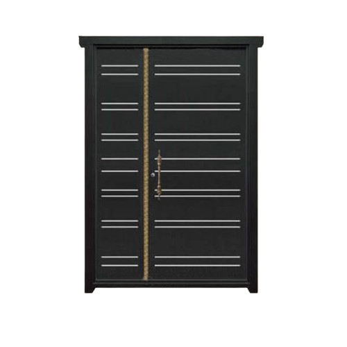 درب CNC فلزی یک و نیم لنگه مدل HS7 | درب لیزری مینیمال خطی