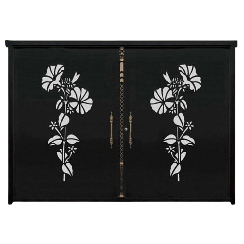 درب CNC فلزی دولنگه مدل DS51 | درب لیزری پارکینگی با طرح گل