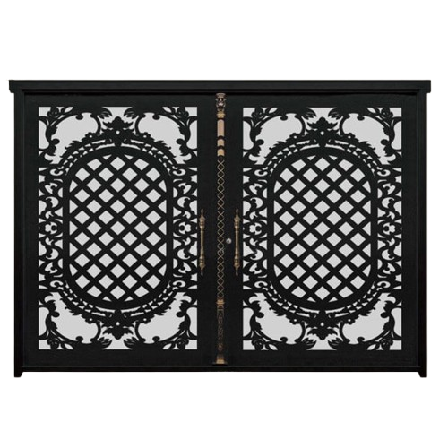 درب پارکینگی CNC مدل DS1 – طرح کلاسیک مشبک با قاب تزئینی