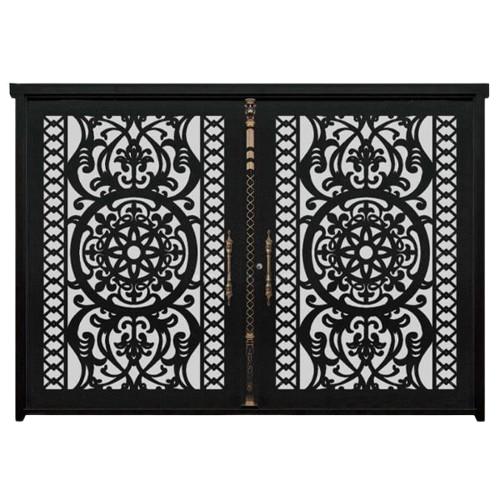 درب پارکینگی CNC مدل DS20 – طراحی کلاسیک با نقوش اسلیمی پرجزئیات